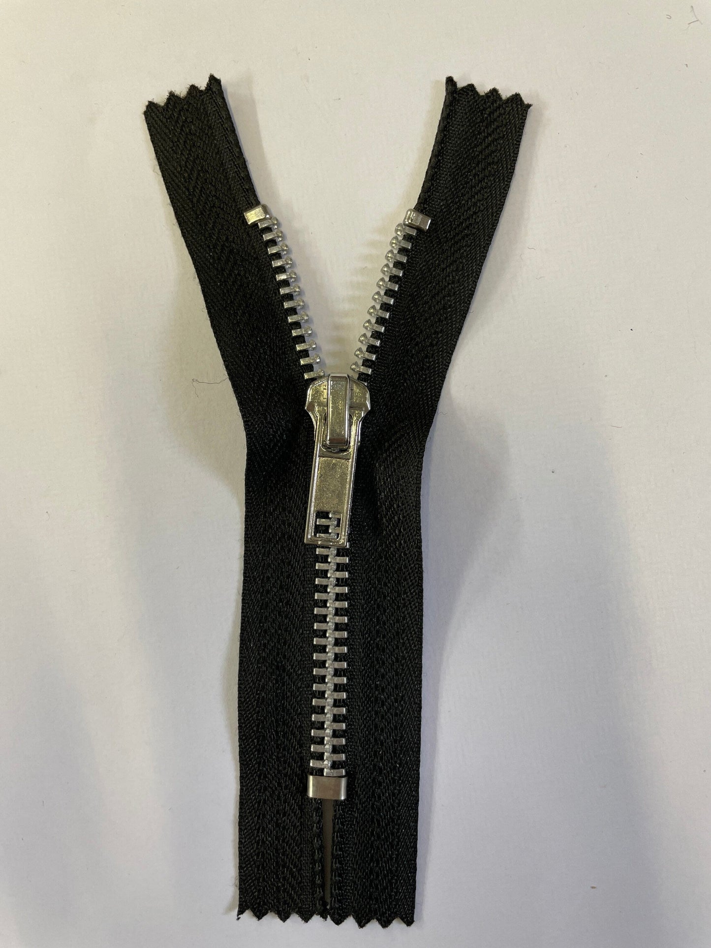 No. 5 Black, Metal zips, closed end zips, 4"-30”, branded zips, zips, silver zips, zipper,  branded zips