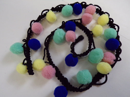 Pom Pom Balls Trim, Boho Trim, Sewing, Craft, 1 metre, Pom Pom, festival trim