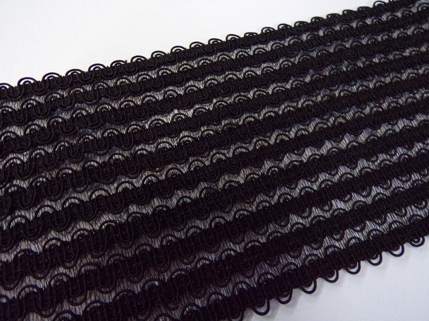 1 mtrs - 7cm Black Elastic, Lingerie Elastic, Swimwear, Dancewear, Sewing, Craft, fancy elastic, frill elastic. Wide elastic, elastic.