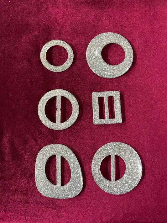 GLITTER buckles, glitter rings, glitter buckles, buckles, embellished buckles