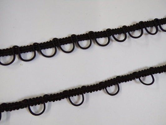 2.5cm Black Button Loop, Lace trim, button loop, Braid Trimming for Sewing, Decor, Craft