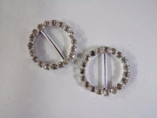 20mm Silver Rhinestone Crystal Metal Buckle, Diamante Bridal Buckle for Bags, Wedding Decoration, Belts, Crafts, Swimwear, Lingerie