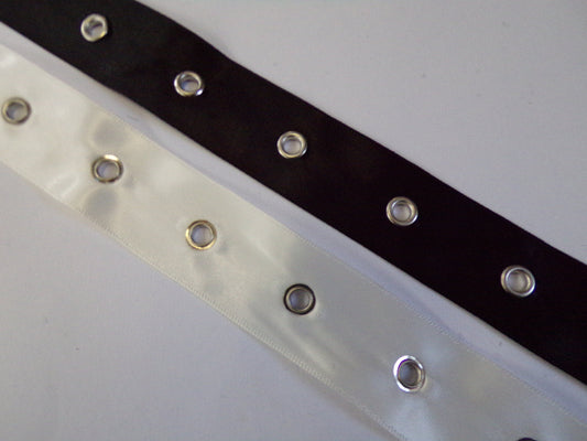 1 Meter - 1", Satin Eyelet Tape, Black or Ivory,  Eyelet Tape, Eyelets, 25mm wide tape, fashion, eyelet