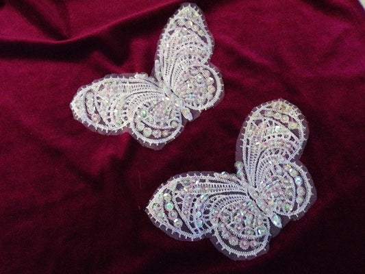 Sequin Beaded Butterfly Appliques, Sew on Patch Sequin, Dancing Costume Christmas Play, dancewear