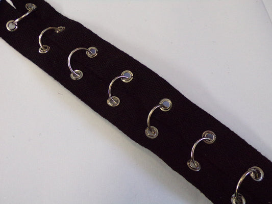 2 Rows Cotton Eyelet Tape with Rings, Black Cotton Tape, Sewing, Decor, Craft, ring trim, rings, continuous rings