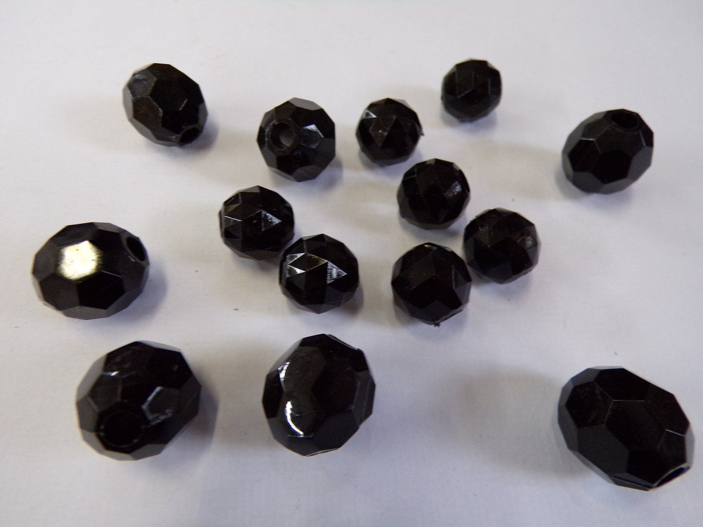 10mm,12mm, Faceted Round Black Beads for Jewellery Making, Disco bead, beads, crafts