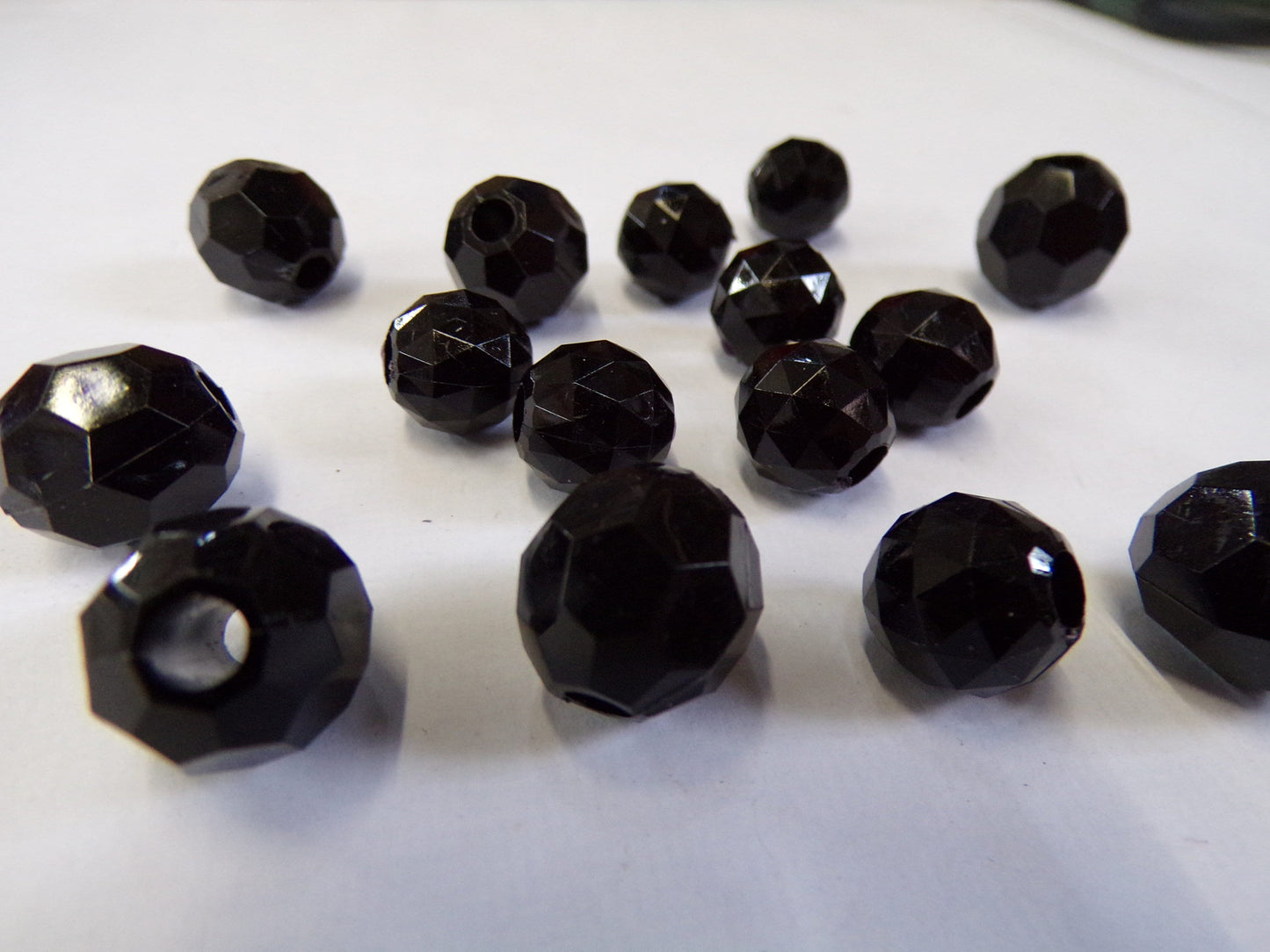 10mm,12mm, Faceted Round Black Beads for Jewellery Making, Disco bead, beads, crafts