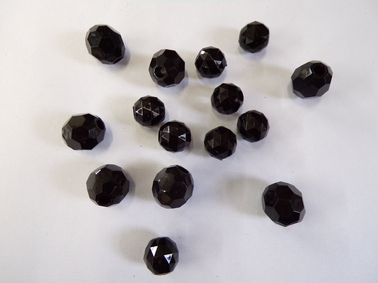 10mm,12mm, Faceted Round Black Beads for Jewellery Making, Disco bead, beads, crafts