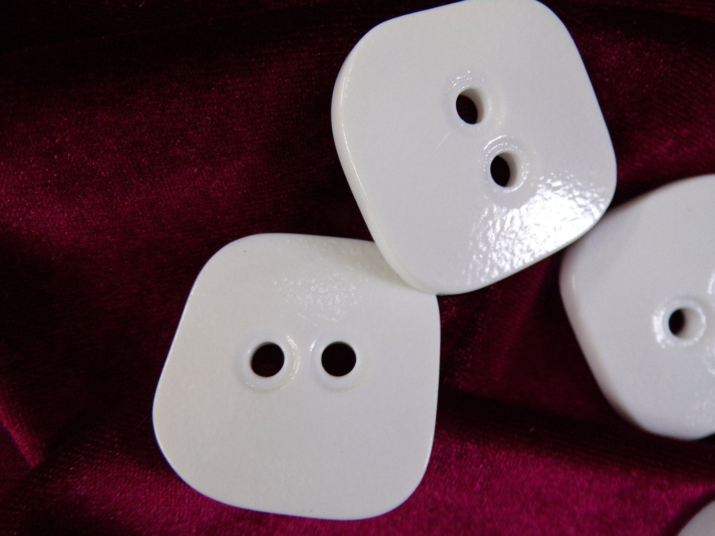 35mm Flat White Buttons, Square Buttons, Shirt Buttons, Clothing, Sewing, Knitting, white buttons