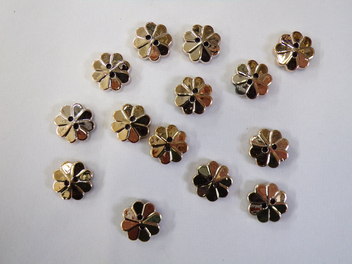 Fancy Golden Button 6pcs Flower Buttons 2-hole, Vintage Style Fancy Buttons, Gold buttons ...