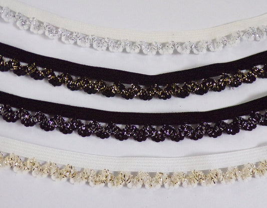 10mm Knicker Elastic, Ruffled Trimming, Perfect for Lingerie, Dress Making, Sewing, lurex ric rac, Ric Rac, Lingerie elastic