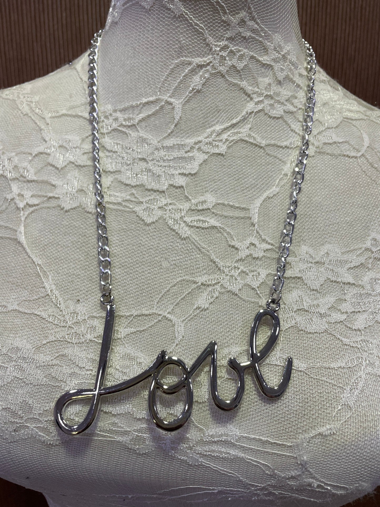 Necklace, silver necklace, love, love necklace