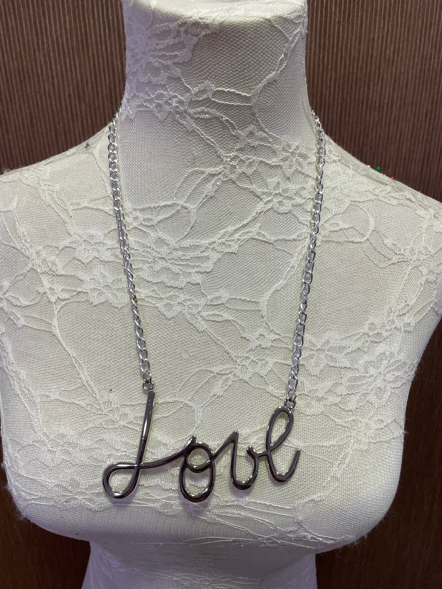 Necklace, silver necklace, love, love necklace