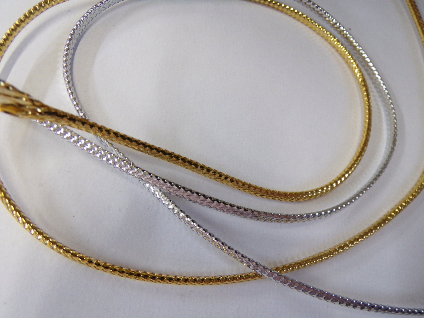 2mm Gold Silver Cord, Metallic Braided Cord, Lurex Cord, Christmas Craft, Jewellery, Hair Crafts, lurex cord, shiny cord, gold cord, silver