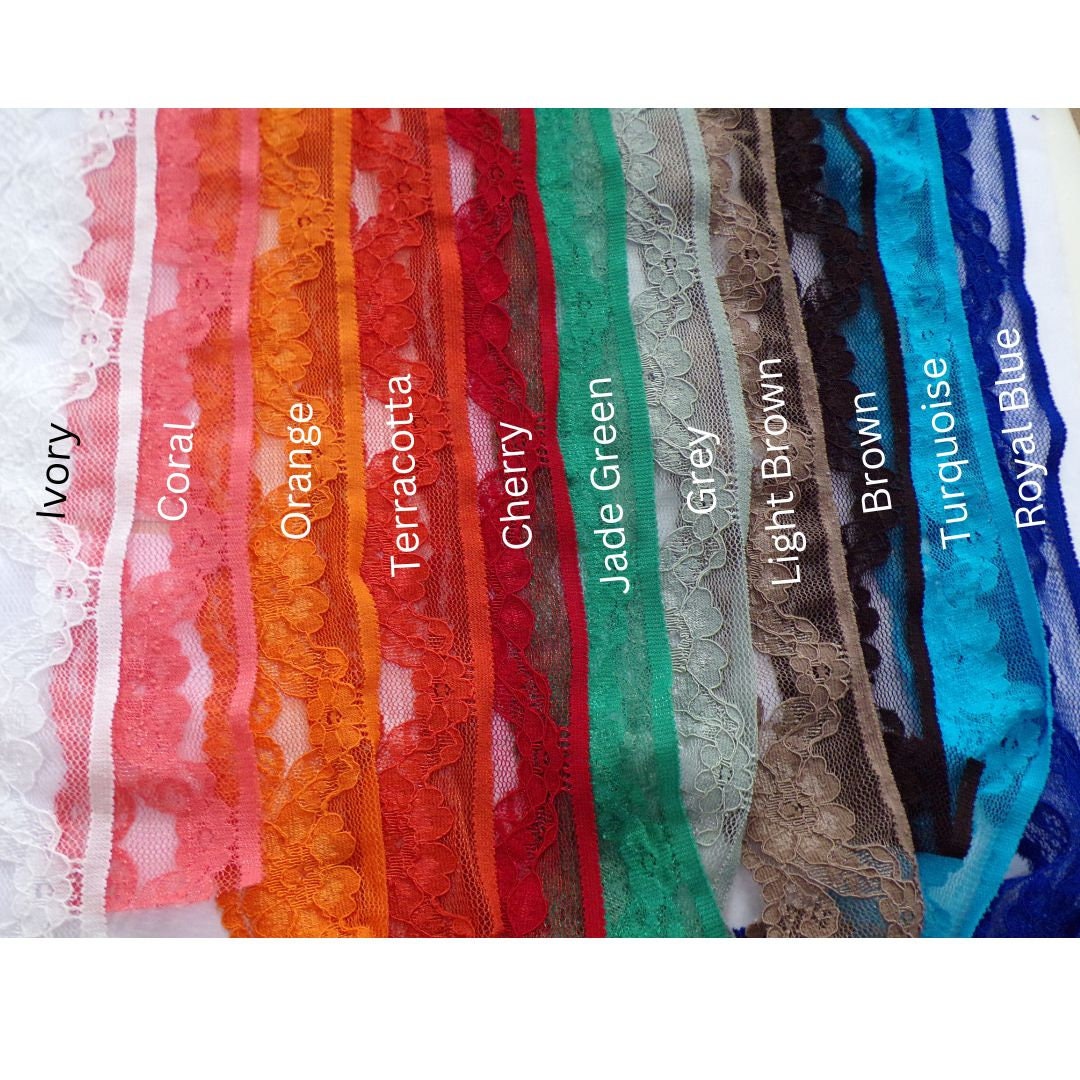 40mm, Stretch Lace Trim, 13 colours, Nylon stretch lace, lace, lingerie lace, 4cm lace, garment lace. Craft, fashion lace