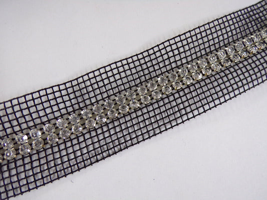 Rhinestones on Mesh, Diamante Mesh Tape, Sew on Crystals, Rhinestones in a mesh, Jewel Trim, Diamanté Tape
