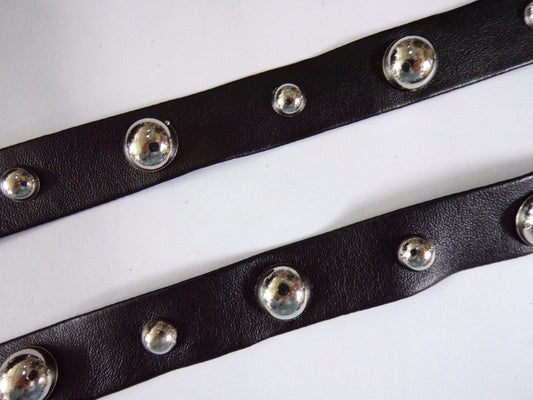 20mm Faux Leather Trim with Metal Studs, Stud Tape, Leather trim, Sewing, Decor, Craft, biker trim, fashion trim, stud trim