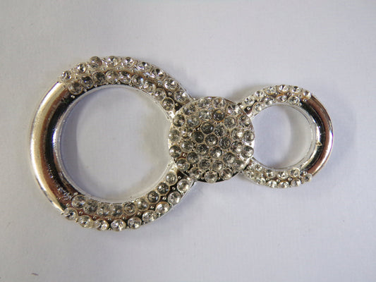 Silver Rhinestone Crystal Metal Buckle, Clear Crystal Buckle for Bags, Wedding Decoration, Belts, Crafts, swimwear, buckle