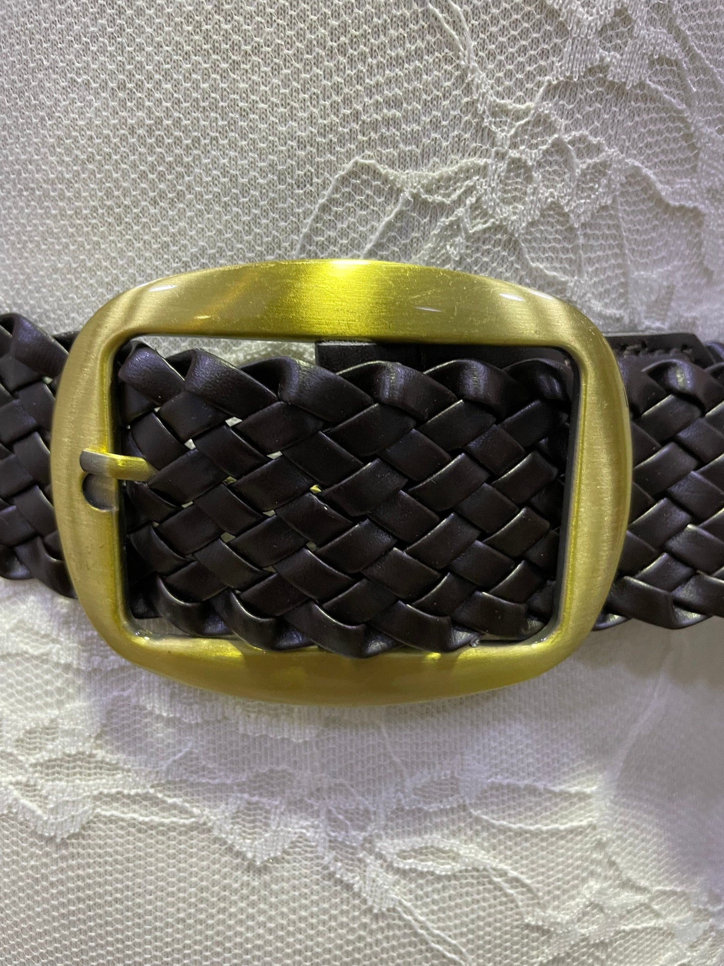 Plaited belt, twisted belt, fashion belt, brown belt, faux leather belt