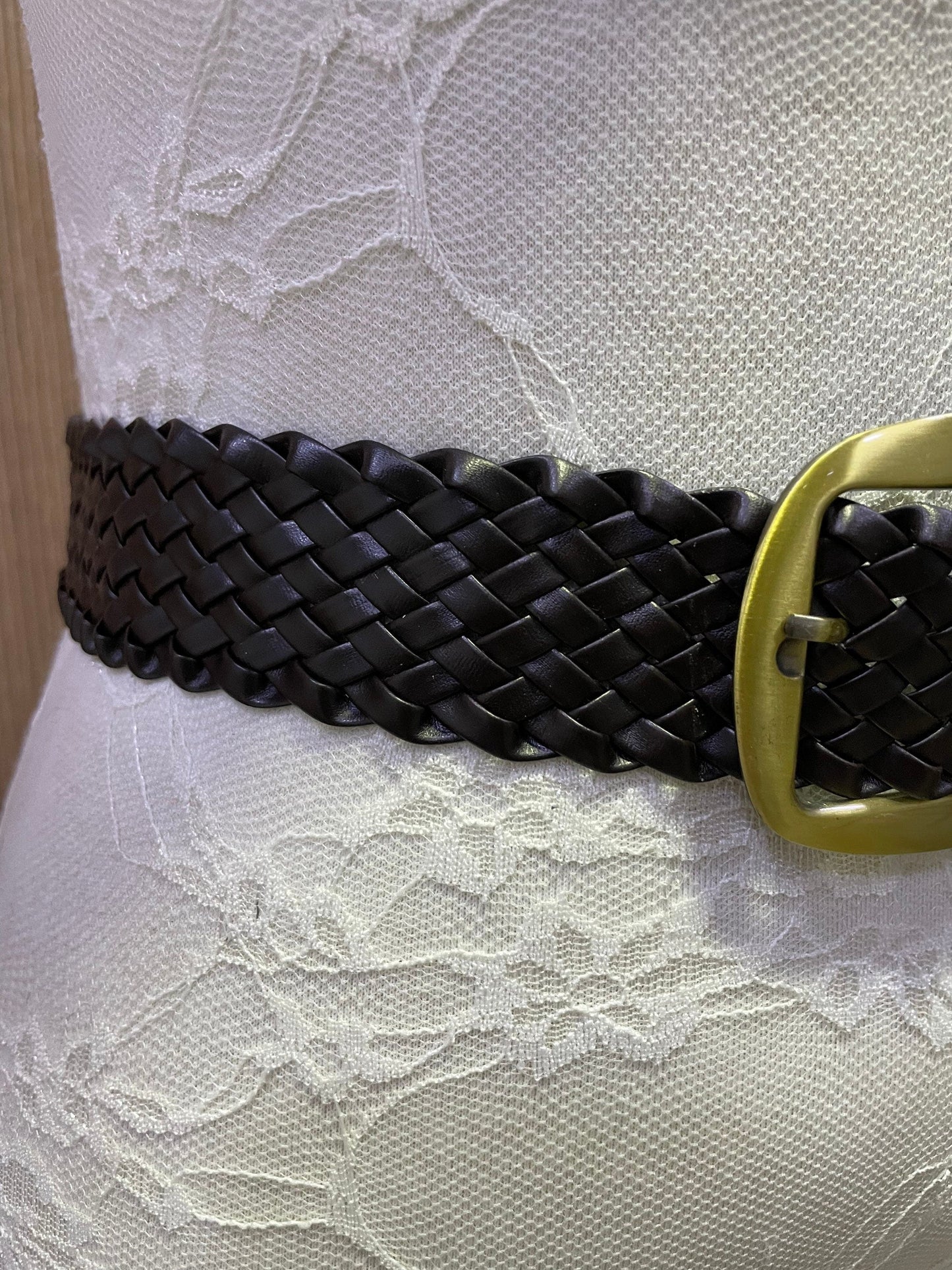 Plaited belt, twisted belt, fashion belt, brown belt, faux leather belt