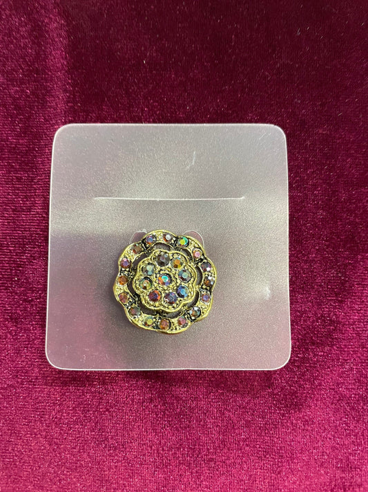25mm, Diamante button, (Shank) 40L, brass diamanté button shank, diamanté button, vintage buttons, antique buttons, buttons