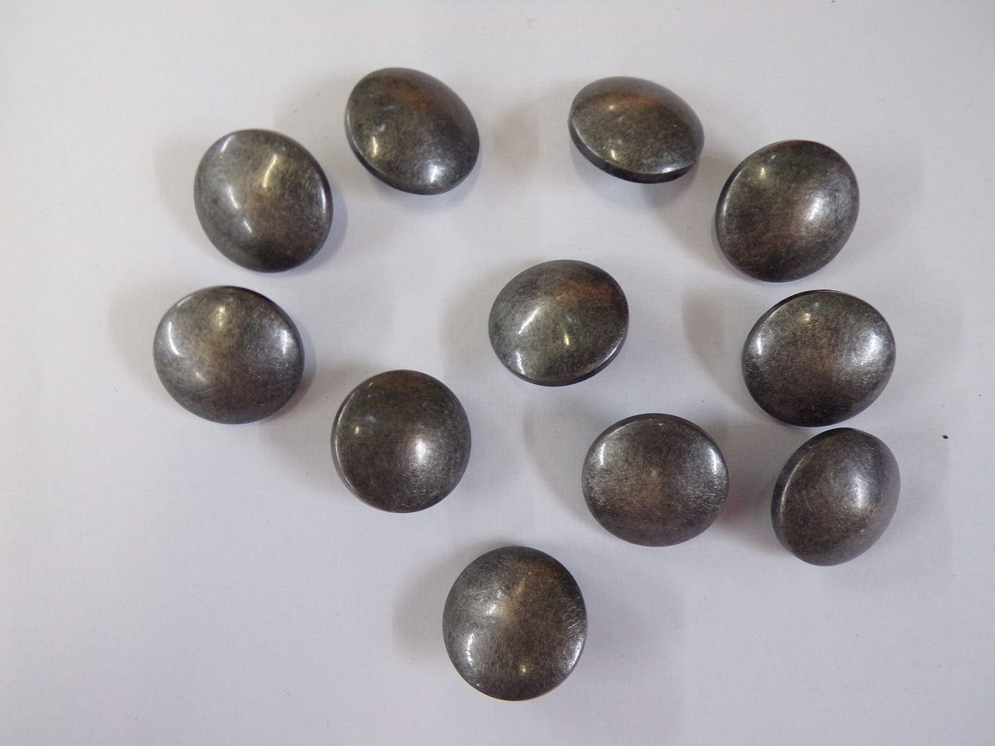 40L, 6pcs, Gunmetal Shank Buttons, Coat buttons, Vintage buttons, Military Buttons, Army Buttons, antique nickel buttons