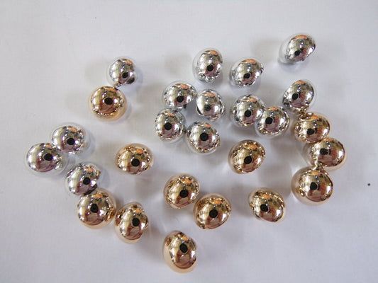 11.5mm, Gold/Silver, shank buttons, Blouse buttons, Dress buttons, Knitwear Buttons, Gold Buttons, Fashion buttons, silver buttons, 18L