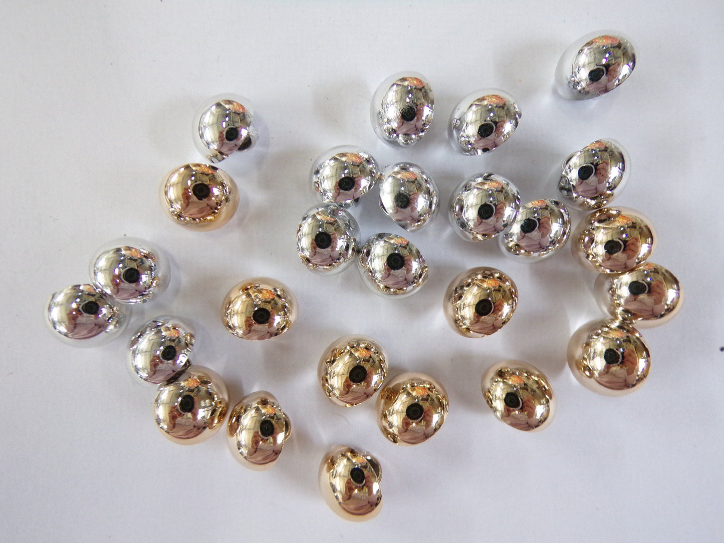 11.5mm, Gold/Silver, shank buttons, Blouse buttons, Dress buttons, Knitwear Buttons, Gold Buttons, Fashion buttons, silver buttons, 18L