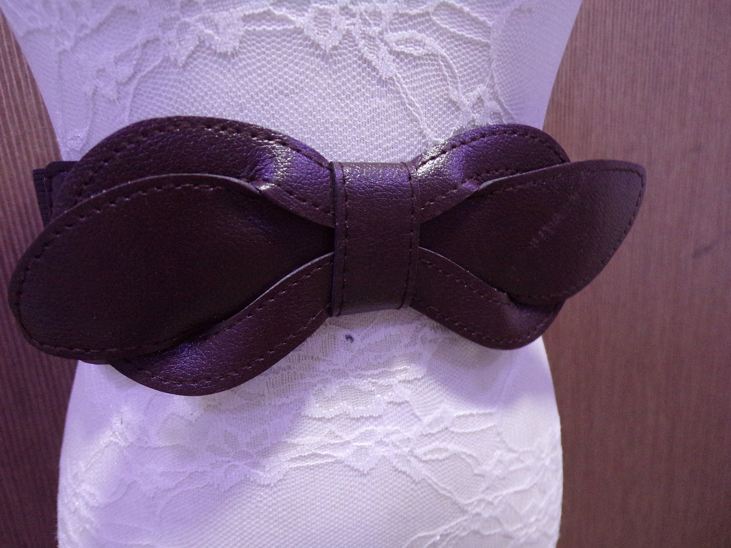 Brown Elastic Belt, Wide Elasticated Stretch Belt, Brown Belt, elastic belt, stretch belt, leaf design belt, bow belt