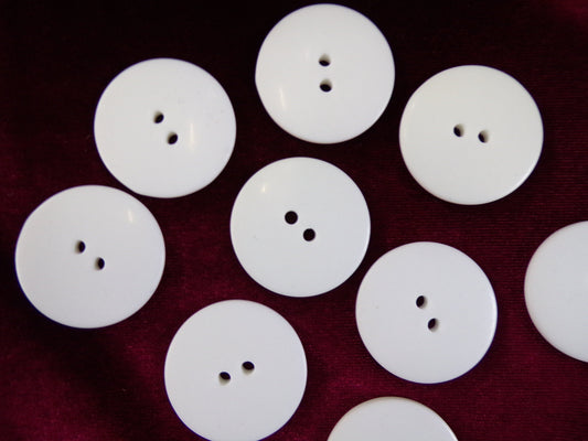 31mm White Flat Buttons, 4-hole Large Buttons, Matt Buttons, Coat, Costume, Dress Buttons, Sewing, Knitting, white buttons