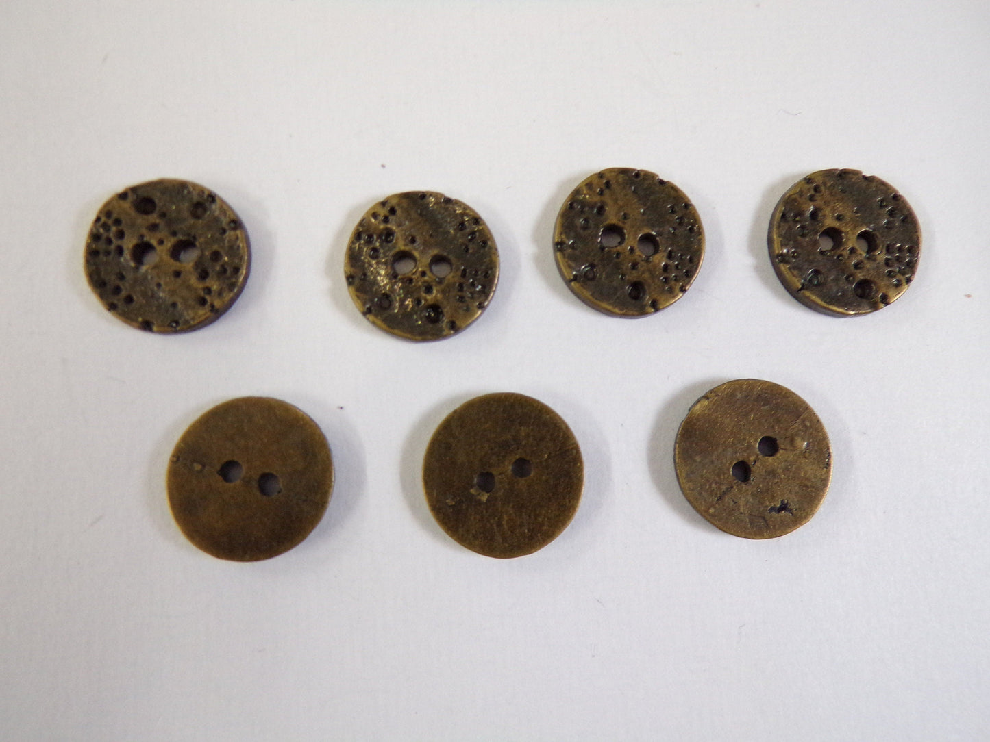 16mm, Stone effect Buttons, 2-hole Fancy buttons, Brown Buttons, Clothing, Knitwear, Sewing, Antique brass buttons, brass buttons