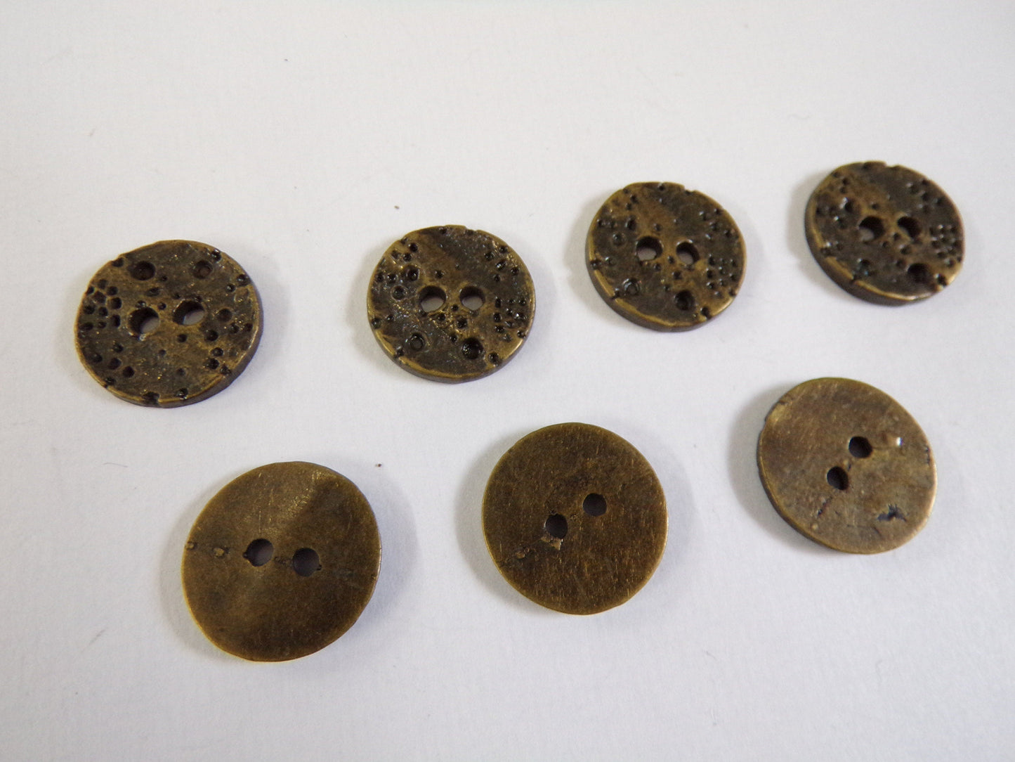 16mm, Stone effect Buttons, 2-hole Fancy buttons, Brown Buttons, Clothing, Knitwear, Sewing, Antique brass buttons, brass buttons