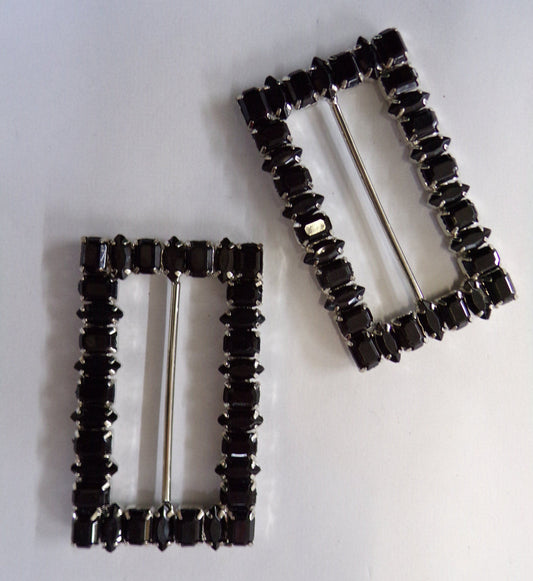 47mm, Vintage buckle, Black Buckle, Diamante buckle, for Decor, Bags, Belts, Crafts, Swimwear, Lingerie, Clothing, buckle, fashion buckle