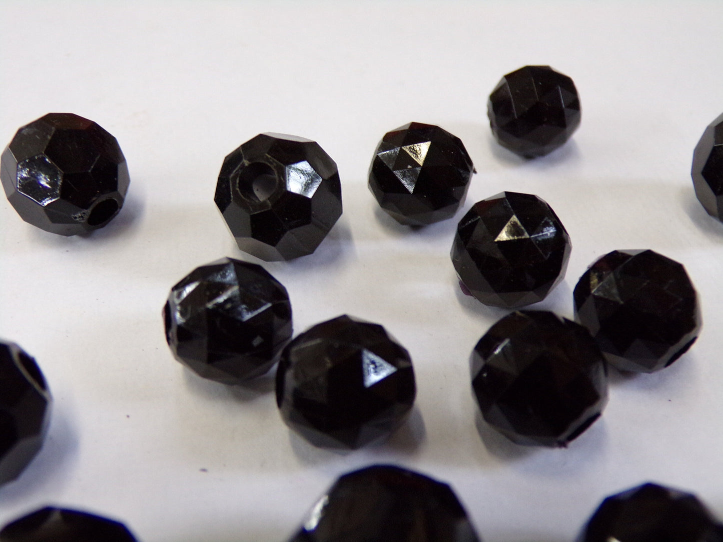 10mm,12mm, Faceted Round Black Beads for Jewellery Making, Disco bead, beads, crafts