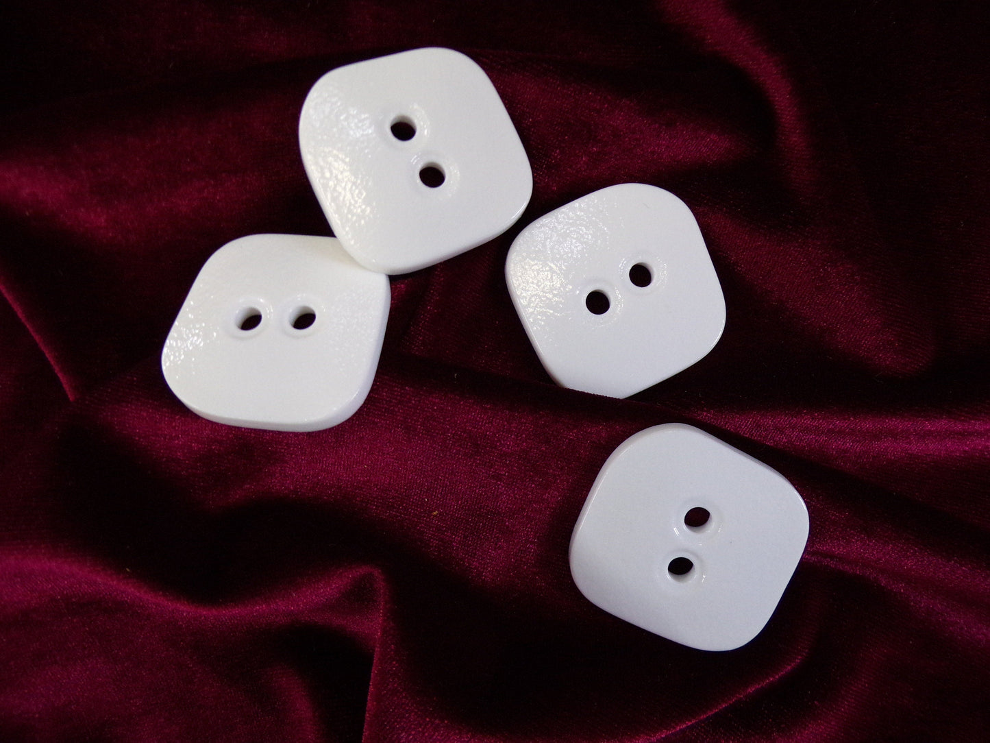 35mm Flat White Buttons, Square Buttons, Shirt Buttons, Clothing, Sewing, Knitting, white buttons