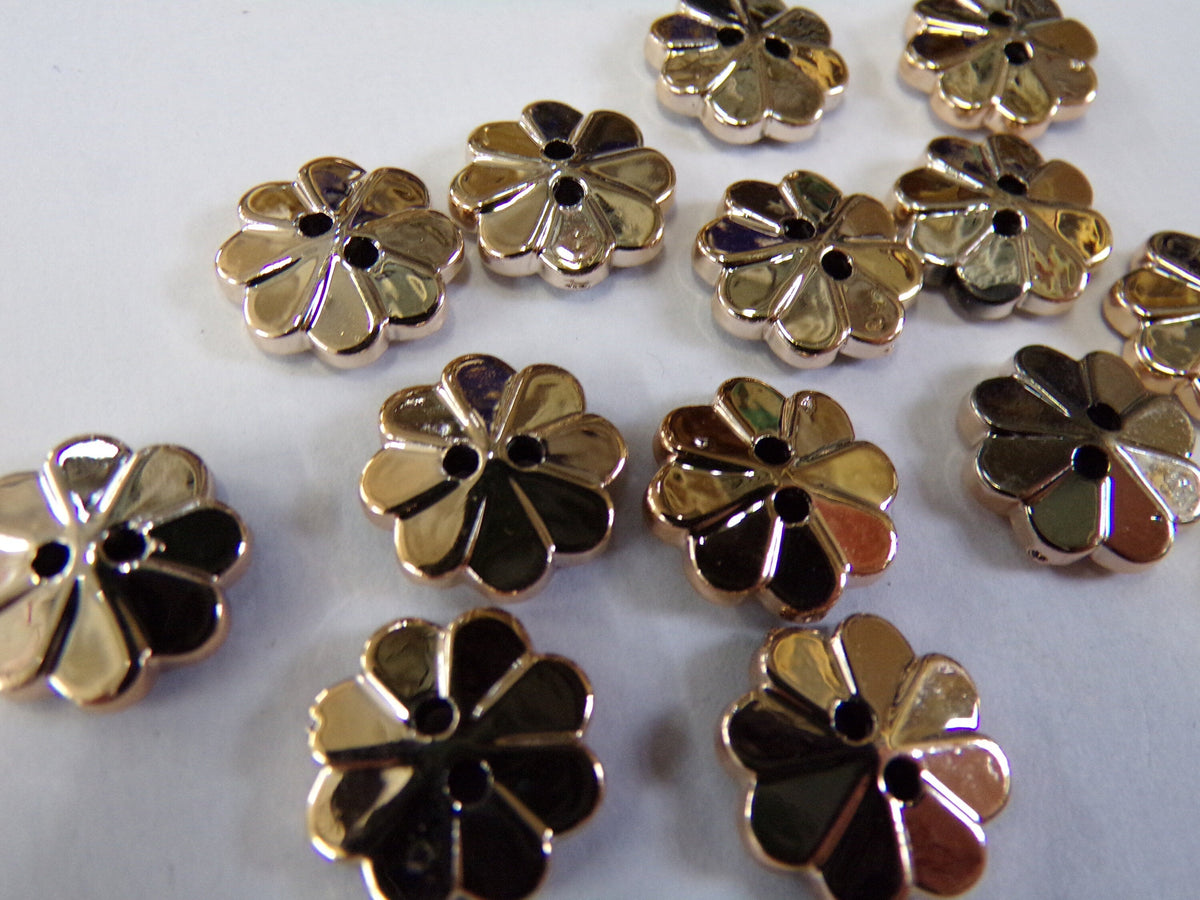 Fancy Golden Button 6pcs Flower Buttons 2-hole, Vintage Style Fancy Buttons, Gold buttons ...