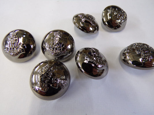 21mm Vintage Style Military Buttons, Gunmetal Buttons, Shank Buttons, Army Buttons, Coat Buttons, Sewing, Craft, military buttons