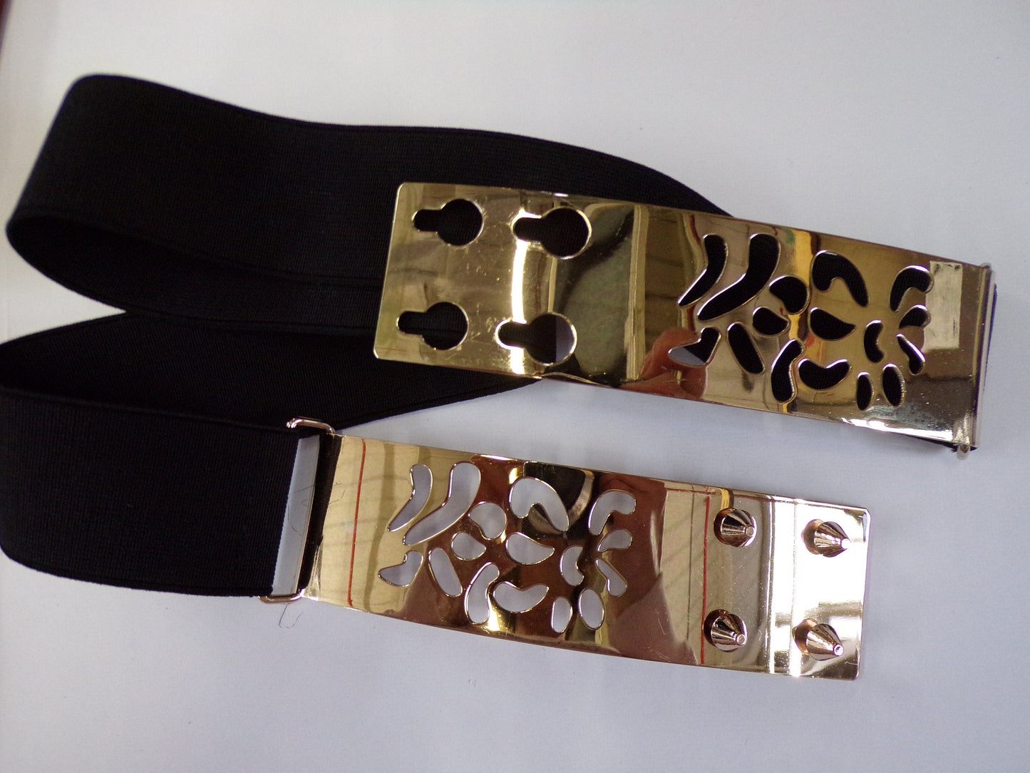 Black Elastic Belt with Gold Metal Buckle, Stretch Belt, Elastic Belt, Dress, Coat, Jacket belt, belt