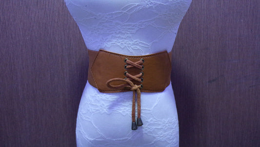 Brown Elastic Belt, Corset Belt, Wide Elasticated Stretch Belt, Brown Belt