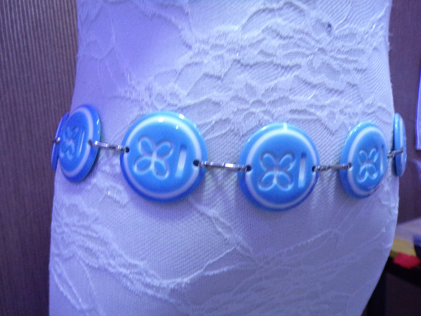 Blue Body Jewellery Belt with chain, Body Chain Trim, Jewel, Decor, Craft