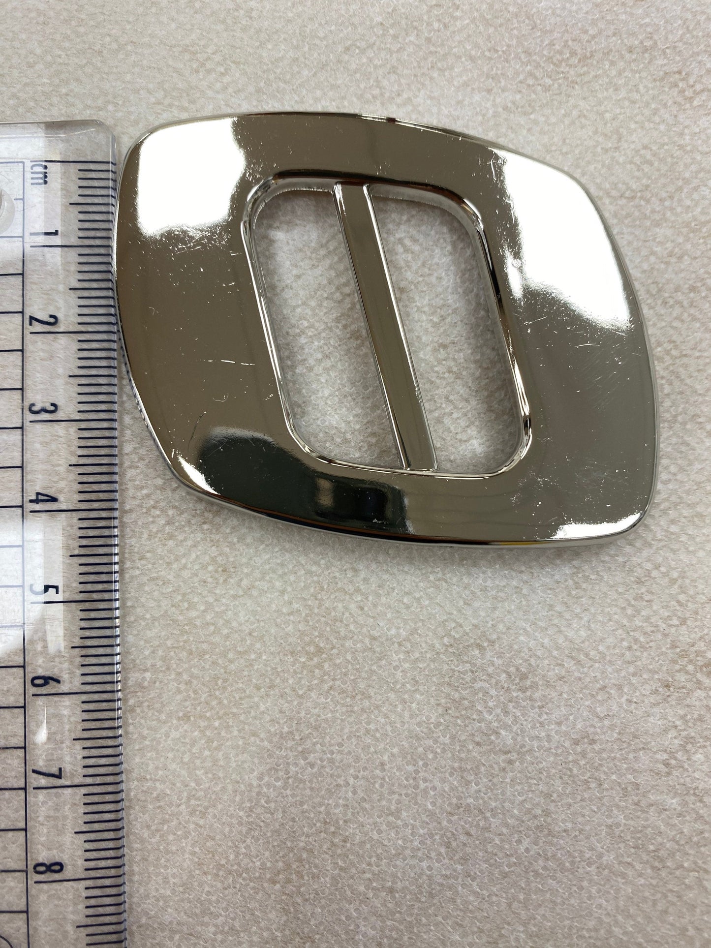 Buckle, Plastic Silver Buckle, Round, Rectangle