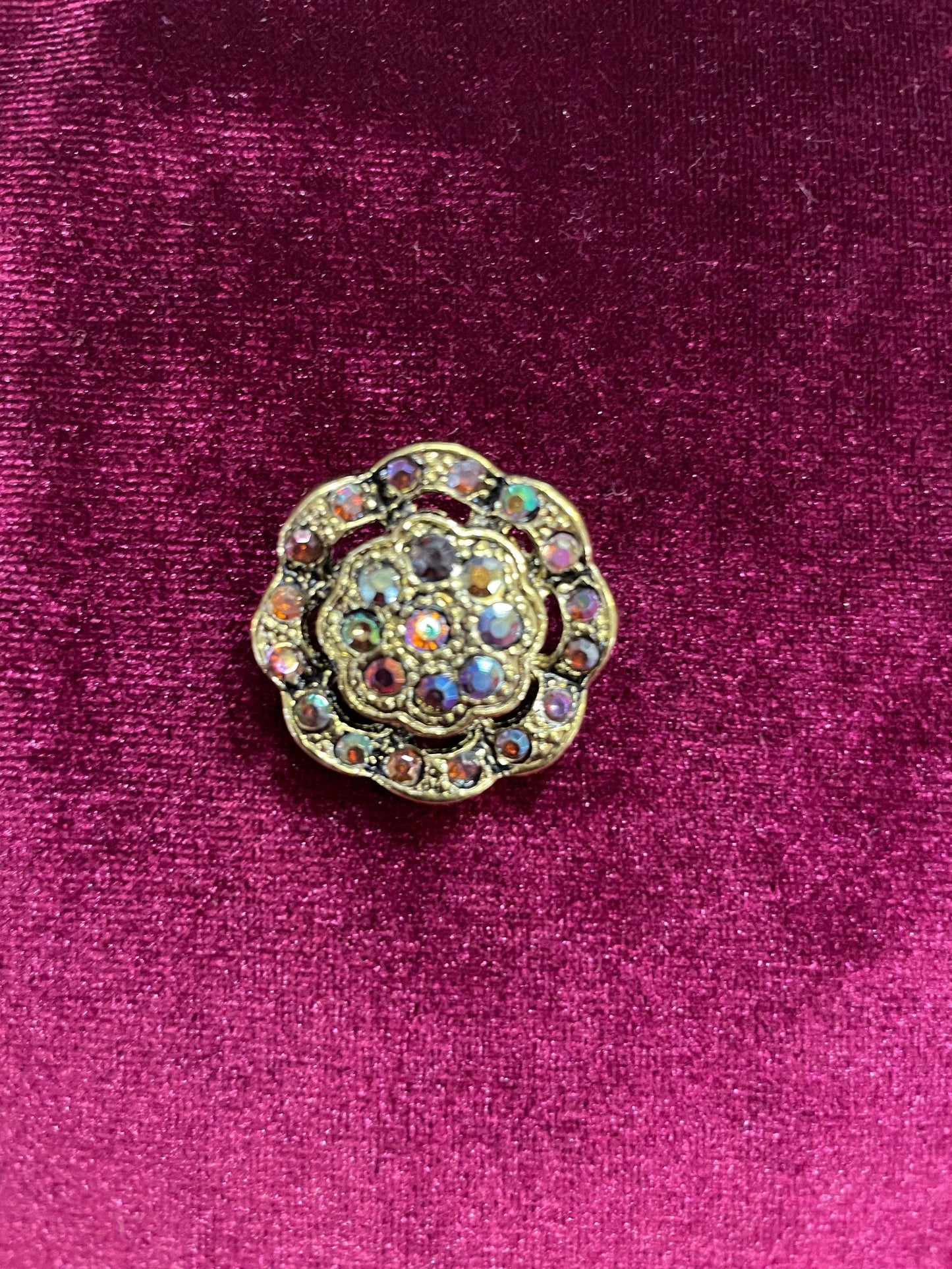 25mm, Diamante button, (Shank) 40L, brass diamanté button shank, diamanté button, vintage buttons, antique buttons, buttons