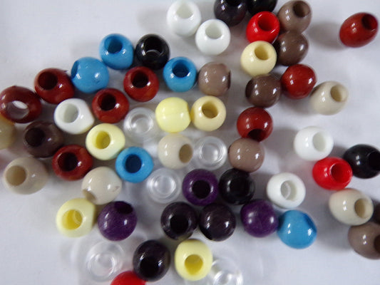 10mm Round Acrylic Beads, Macrame beads, Cord stopper, large hole beads, Jewellery, Craft, beads, colour beads