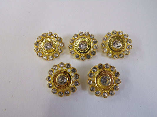 20mm Gold Diamante button, Rhinestone buttons, Fancy Buttons, Crystal Buttons, Shank Buttons, Sewing Buttons, Bridal Buttons.