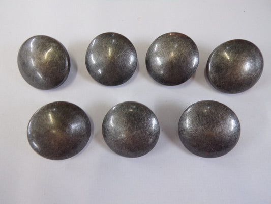 40L, 6pcs, Gunmetal Shank Buttons, Coat buttons, Vintage buttons, Military Buttons, Army Buttons, antique nickel buttons