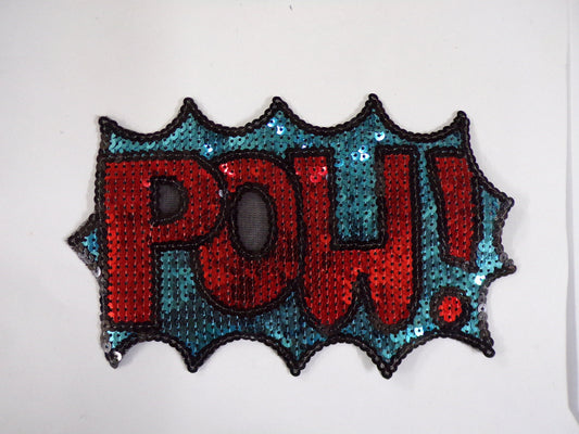 Sequins Fancy Applique, Sequins Patch, Clothing Decor, Iron on Patch, Sewing, Craft, comic, comic patch,