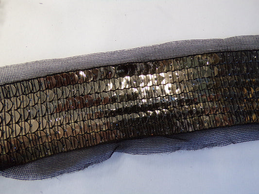 1mtr, 4cm Silver Sequins on Mesh Trim, Sequins Lace, Silver Sequins Tape, Decorative Tape, Dancewear, Underwear, Dress, Top, Sewing, Craft
