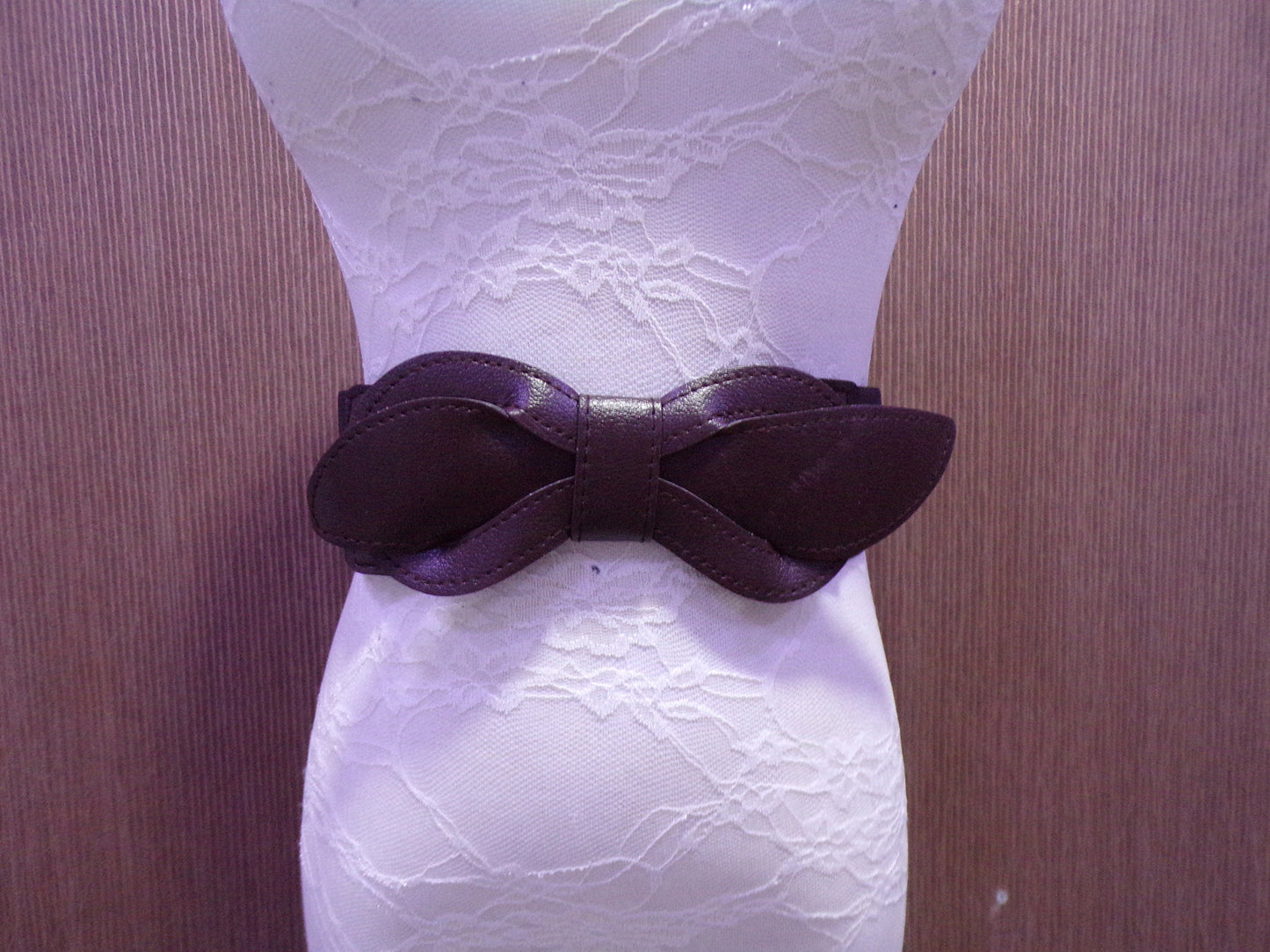 Brown Elastic Belt, Wide Elasticated Stretch Belt, Brown Belt, elastic belt, stretch belt, leaf design belt, bow belt