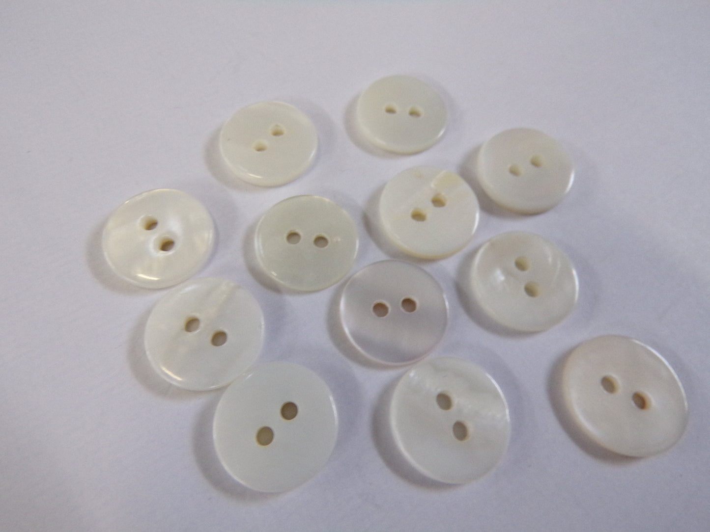 12mm,Mother of Pearl Buttons, White Shell Sewing Buttons, 2-hole buttons, blouse, dress, knitwear buttons, white shell buttons, shell button