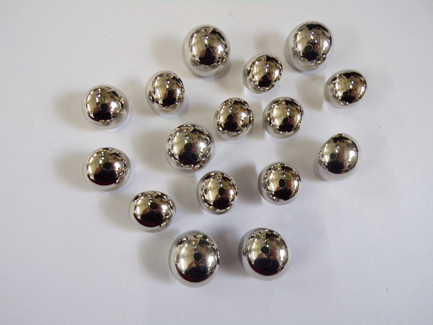 15mm, 18mm, Silver Shank Buttons, Half ball buttons, Silver Metallic Buttons, Chunky buttons, Sewing, Crochet, fashion buttons